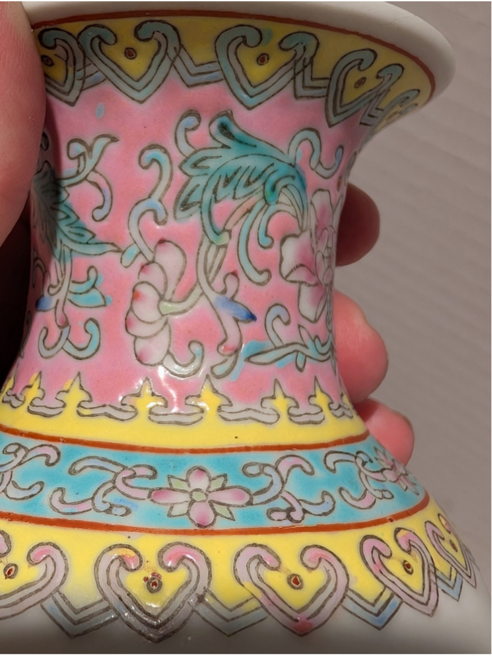 Vintage Chinese Jingdezhen Porcelain Famille Rose Landscape Vase - Picture 4 of 12